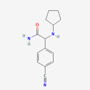 molecular formula C14H17N3O B7571808 2-(4-Cyanophenyl)-2-(cyclopentylamino)acetamide 
