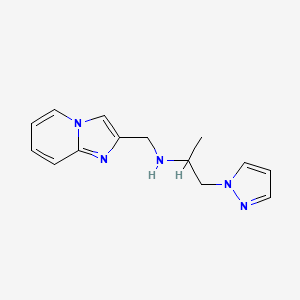 molecular formula C14H17N5 B7571816 N-(imidazo[1,2-a]pyridin-2-ylmethyl)-1-pyrazol-1-ylpropan-2-amine 