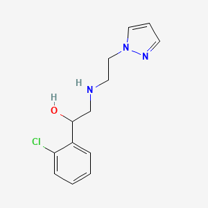 molecular formula C13H16ClN3O B7571819 2-((2-(1h-Pyrazol-1-yl)ethyl)amino)-1-(2-chlorophenyl)ethan-1-ol 