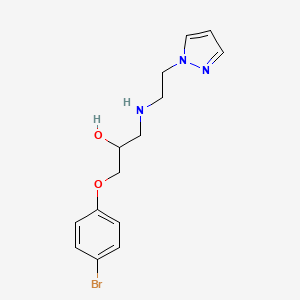 molecular formula C14H18BrN3O2 B7571830 1-(4-Bromophenoxy)-3-(2-pyrazol-1-ylethylamino)propan-2-ol 