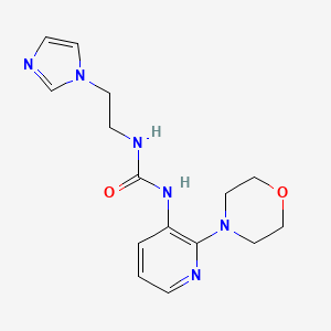 molecular formula C15H20N6O2 B7571838 1-(2-Imidazol-1-ylethyl)-3-(2-morpholin-4-ylpyridin-3-yl)urea 