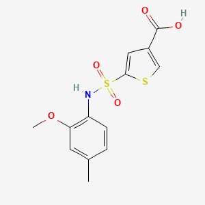 molecular formula C13H13NO5S2 B7571880 5-[(2-Methoxy-4-methylphenyl)sulfamoyl]thiophene-3-carboxylic acid 