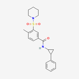 4-methyl-N-(2-phenylcyclopropyl)-3-piperidin-1-ylsulfonylbenzamide