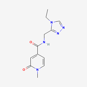 molecular formula C12H15N5O2 B7571906 N-[(4-ethyl-1,2,4-triazol-3-yl)methyl]-1-methyl-2-oxopyridine-4-carboxamide 