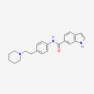 molecular formula C22H25N3O B7571908 N-[4-(2-piperidin-1-ylethyl)phenyl]-1H-indole-6-carboxamide 