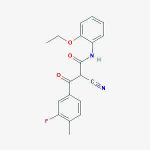 molecular formula C19H17FN2O3 B7571931 2-cyano-N-(2-ethoxyphenyl)-3-(3-fluoro-4-methylphenyl)-3-oxopropanamide 
