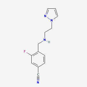 molecular formula C13H13FN4 B7571939 3-Fluoro-4-[(2-pyrazol-1-ylethylamino)methyl]benzonitrile 