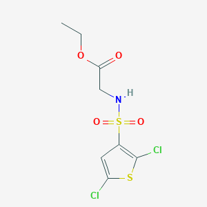 molecular formula C8H9Cl2NO4S2 B7571942 Ethyl 2-[(2,5-dichlorothiophen-3-yl)sulfonylamino]acetate 