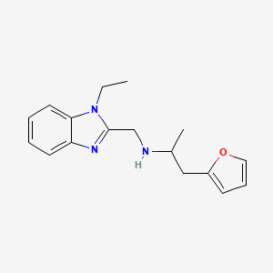 molecular formula C17H21N3O B7571953 N-[(1-ethylbenzimidazol-2-yl)methyl]-1-(furan-2-yl)propan-2-amine 