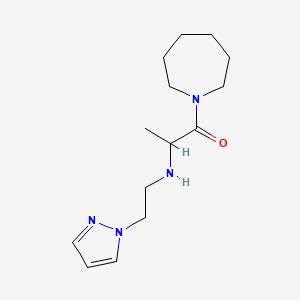 molecular formula C14H24N4O B7571965 1-(Azepan-1-yl)-2-(2-pyrazol-1-ylethylamino)propan-1-one 