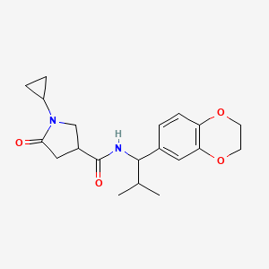 molecular formula C20H26N2O4 B7571968 1-cyclopropyl-N-[1-(2,3-dihydro-1,4-benzodioxin-6-yl)-2-methylpropyl]-5-oxopyrrolidine-3-carboxamide 