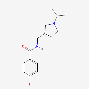 molecular formula C15H21FN2O B7571974 4-fluoro-N-[(1-propan-2-ylpyrrolidin-3-yl)methyl]benzamide 