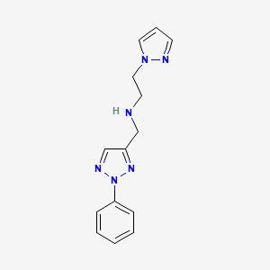 molecular formula C14H16N6 B7571981 N-[(2-phenyltriazol-4-yl)methyl]-2-pyrazol-1-ylethanamine 