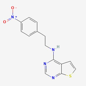 molecular formula C14H12N4O2S B7572018 N-[2-(4-nitrophenyl)ethyl]thieno[2,3-d]pyrimidin-4-amine 