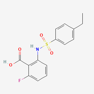 molecular formula C15H14FNO4S B7572023 2-[(4-Ethylphenyl)sulfonylamino]-6-fluorobenzoic acid 