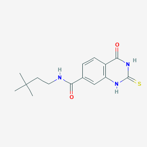 molecular formula C15H19N3O2S B7572024 N-(3,3-dimethylbutyl)-4-oxo-2-sulfanylidene-1H-quinazoline-7-carboxamide 