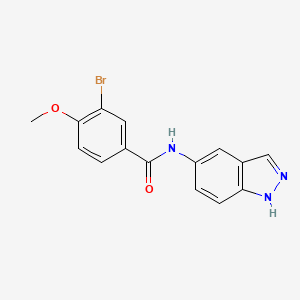 molecular formula C15H12BrN3O2 B7572036 3-bromo-N-(1H-indazol-5-yl)-4-methoxybenzamide 