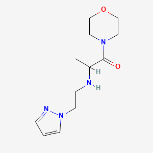 molecular formula C12H20N4O2 B7572057 2-((2-(1h-Pyrazol-1-yl)ethyl)amino)-1-morpholinopropan-1-one 
