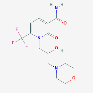 molecular formula C14H18F3N3O4 B7572058 1-(2-Hydroxy-3-morpholin-4-ylpropyl)-2-oxo-6-(trifluoromethyl)pyridine-3-carboxamide 