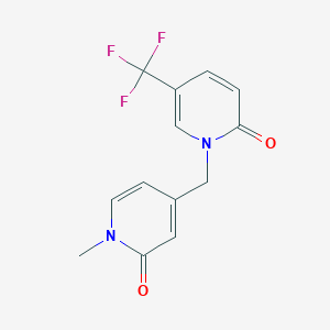 molecular formula C13H11F3N2O2 B7572064 1-[(1-Methyl-2-oxopyridin-4-yl)methyl]-5-(trifluoromethyl)pyridin-2-one 