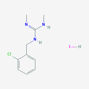 molecular formula C10H15ClIN3 B7572085 1-[(2-Chlorophenyl)methyl]-2,3-dimethylguanidine;hydroiodide 
