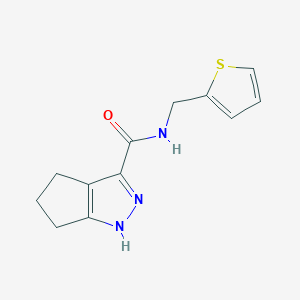 molecular formula C12H13N3OS B7572094 N-(thiophen-2-ylmethyl)-1,4,5,6-tetrahydrocyclopenta[c]pyrazole-3-carboxamide 