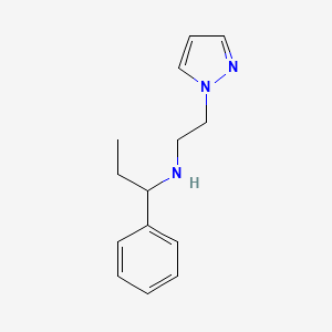 molecular formula C14H19N3 B7572096 n-(2-(1h-Pyrazol-1-yl)ethyl)-1-phenylpropan-1-amine 
