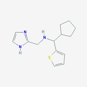 molecular formula C14H19N3S B7572107 1-cyclopentyl-N-(1H-imidazol-2-ylmethyl)-1-thiophen-2-ylmethanamine 