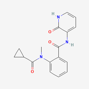 molecular formula C17H17N3O3 B7572147 2-[cyclopropanecarbonyl(methyl)amino]-N-(2-oxo-1H-pyridin-3-yl)benzamide 