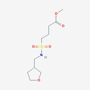 molecular formula C10H19NO5S B7572168 Methyl 4-(oxolan-3-ylmethylsulfamoyl)butanoate 