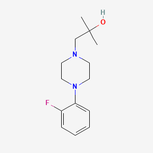 molecular formula C14H21FN2O B7572175 1-[4-(2-Fluorophenyl)piperazin-1-yl]-2-methylpropan-2-ol 