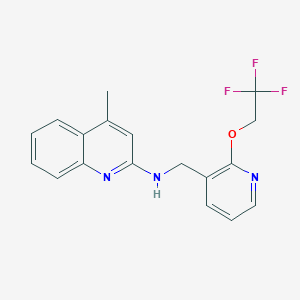 molecular formula C18H16F3N3O B7572196 4-methyl-N-[[2-(2,2,2-trifluoroethoxy)pyridin-3-yl]methyl]quinolin-2-amine 