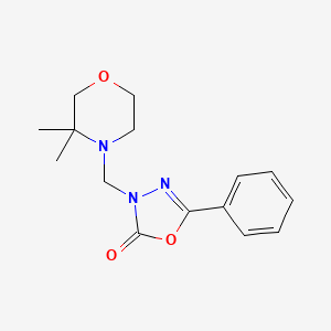 molecular formula C15H19N3O3 B7572206 3-[(3,3-Dimethylmorpholin-4-yl)methyl]-5-phenyl-1,3,4-oxadiazol-2-one 