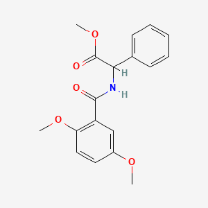 molecular formula C18H19NO5 B7572208 Methyl 2-[(2,5-dimethoxybenzoyl)amino]-2-phenylacetate 