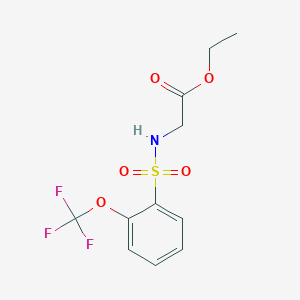 molecular formula C11H12F3NO5S B7572226 Ethyl 2-[[2-(trifluoromethoxy)phenyl]sulfonylamino]acetate 