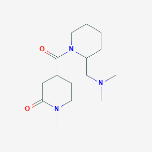 molecular formula C15H27N3O2 B7572249 4-[2-[(Dimethylamino)methyl]piperidine-1-carbonyl]-1-methylpiperidin-2-one 