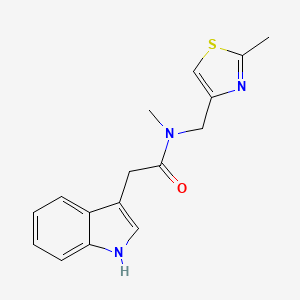 molecular formula C16H17N3OS B7572273 2-(1H-indol-3-yl)-N-methyl-N-[(2-methyl-1,3-thiazol-4-yl)methyl]acetamide 