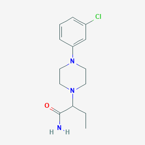 molecular formula C14H20ClN3O B7572290 2-[4-(3-Chlorophenyl)piperazin-1-yl]butanamide 