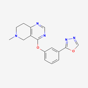 molecular formula C16H15N5O2 B7572302 2-[3-[(6-methyl-7,8-dihydro-5H-pyrido[4,3-d]pyrimidin-4-yl)oxy]phenyl]-1,3,4-oxadiazole 