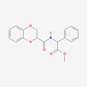 molecular formula C18H17NO5 B7572307 Methyl 2-(2,3-dihydro-1,4-benzodioxine-3-carbonylamino)-2-phenylacetate 