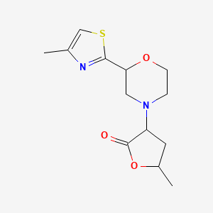 molecular formula C13H18N2O3S B7572368 5-Methyl-3-[2-(4-methyl-1,3-thiazol-2-yl)morpholin-4-yl]oxolan-2-one 