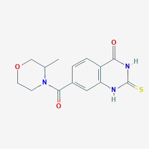 molecular formula C14H15N3O3S B7572384 7-(3-methylmorpholine-4-carbonyl)-2-sulfanylidene-1H-quinazolin-4-one 