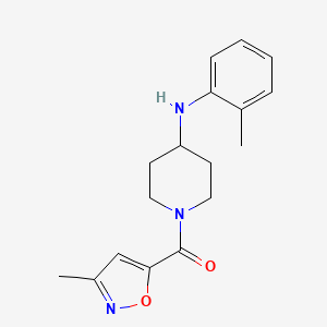 [4-(2-Methylanilino)piperidin-1-yl]-(3-methyl-1,2-oxazol-5-yl)methanone