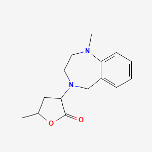 molecular formula C15H20N2O2 B7572398 5-methyl-3-(1-methyl-3,5-dihydro-2H-1,4-benzodiazepin-4-yl)oxolan-2-one 