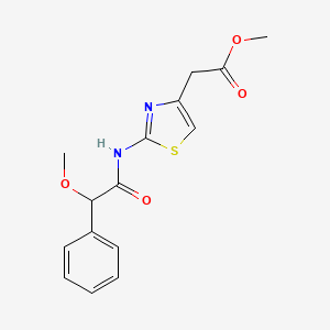 molecular formula C15H16N2O4S B7572411 Methyl 2-[2-[(2-methoxy-2-phenylacetyl)amino]-1,3-thiazol-4-yl]acetate 