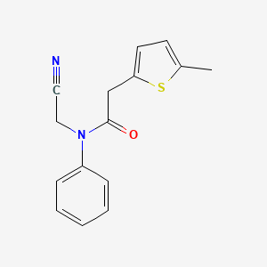 molecular formula C15H14N2OS B7572419 N-(cyanomethyl)-2-(5-methylthiophen-2-yl)-N-phenylacetamide 