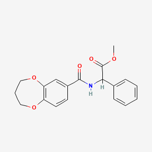 molecular formula C19H19NO5 B7572427 methyl 2-(3,4-dihydro-2H-1,5-benzodioxepine-7-carbonylamino)-2-phenylacetate 