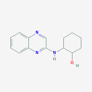 molecular formula C14H17N3O B7572439 2-(Quinoxalin-2-ylamino)cyclohexan-1-ol 