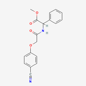 molecular formula C18H16N2O4 B7572445 Methyl 2-[[2-(4-cyanophenoxy)acetyl]amino]-2-phenylacetate 