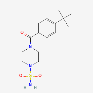 molecular formula C15H23N3O3S B7572446 4-(4-Tert-butylbenzoyl)piperazine-1-sulfonamide 